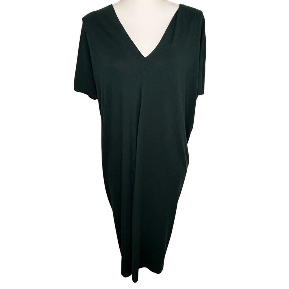 Universal Standard NWT Teresa jersey v-neck forest green midi dress size 6-8 2XS